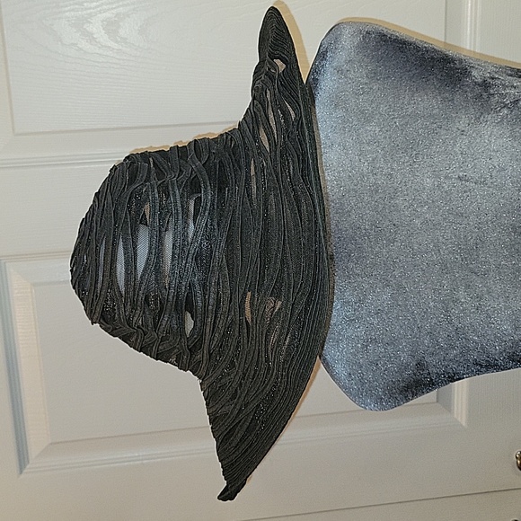 Nine West Black Straw & Mesh Wide Brimmed Hat - Picture 3 of 7